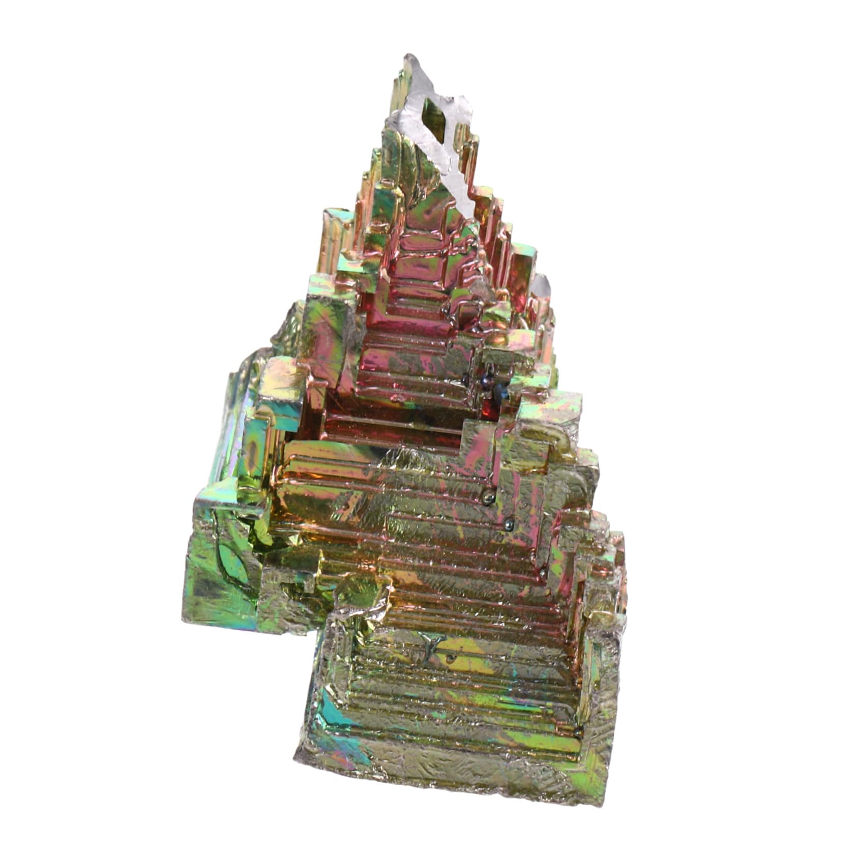 Baluue Rainbow Titanium Bismuth Specimen Mineral Gemstone Crystal Mineral Rock Bismuth Crystal for Making Crystals Fishing Lures 40g