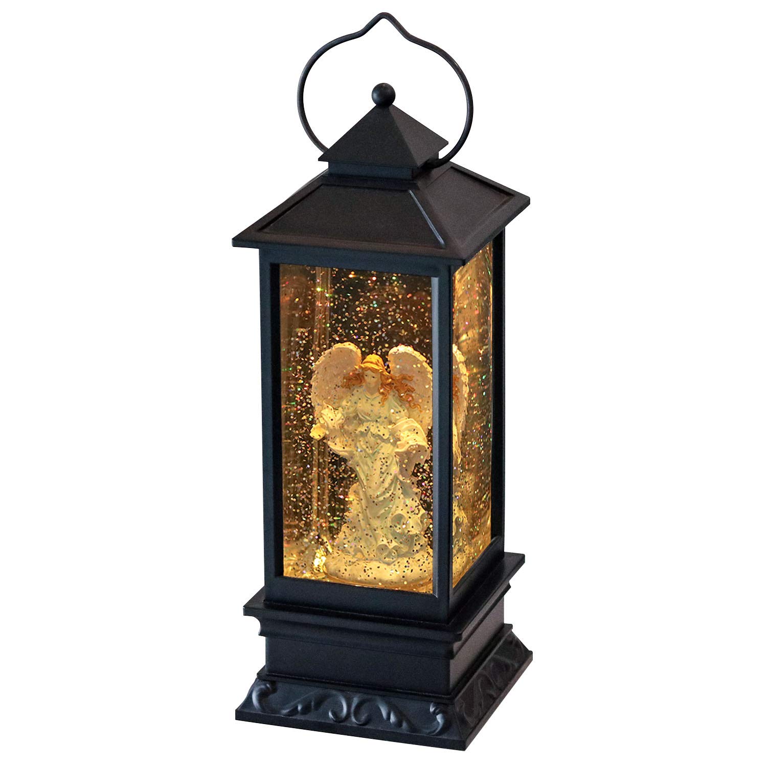 Farol LED de Cobre Envejecido, Funciona con Pilas, para decoración del hogar, con Purpurina líquida