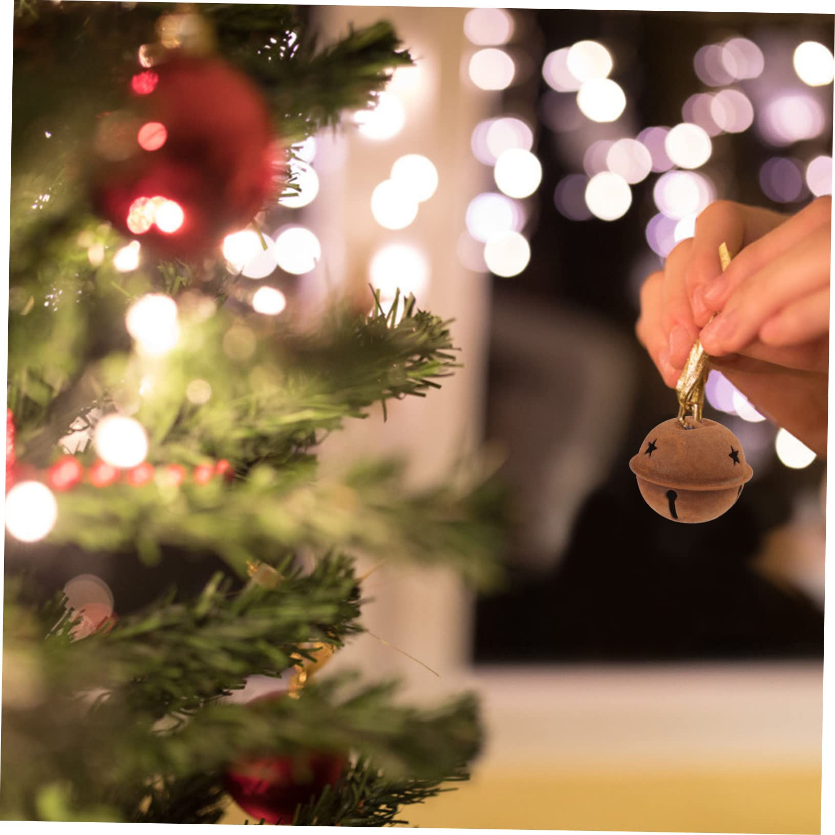 GALPADA 12 Pezzi Ciondolo Albero Di Natale Campanellini Campane Arrugginite Per La Lavorazione Ghirlanda Addobbi Per L'albero Di Natale Campana Artigianale Piccolo Campanello Tintinnio
