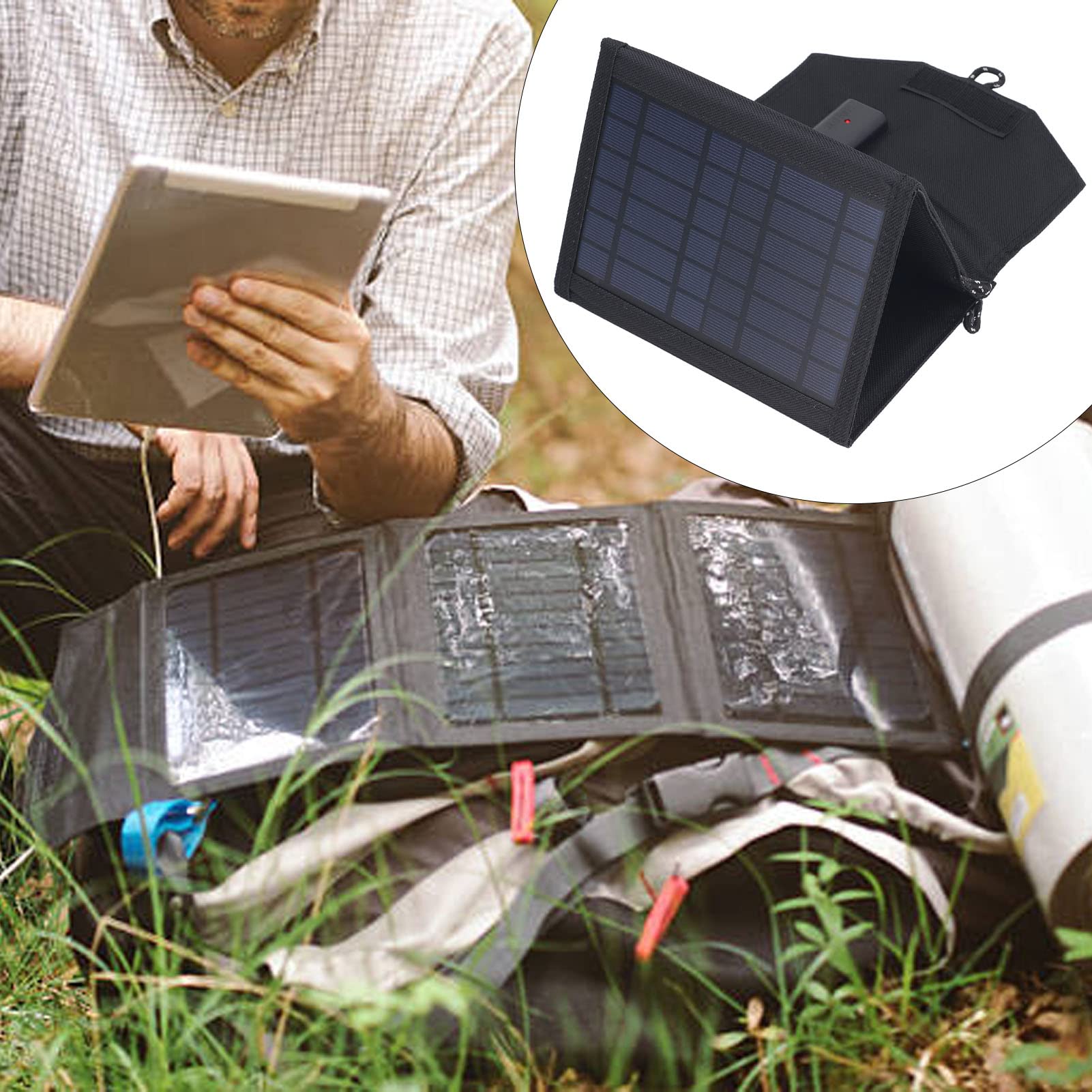 Kit de chargeur de panneau solaire 5 V Sortie USB Portable Pliable Module de batterie en polysilicium avec 3 planches pour petit téléphone appareil photo