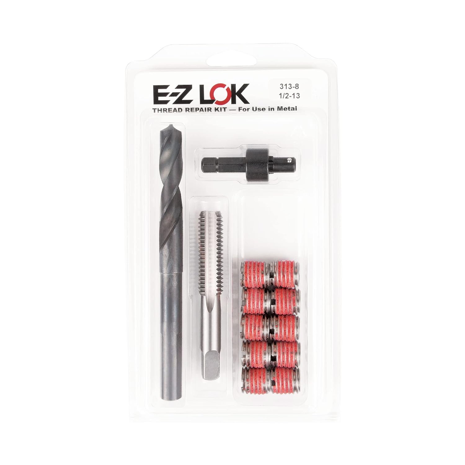 E-Z LOK Metal Thread Repair Kit Tool and Stainless Steel Threaded Inserts Thin Wall 1/2-13 x 5/8-18