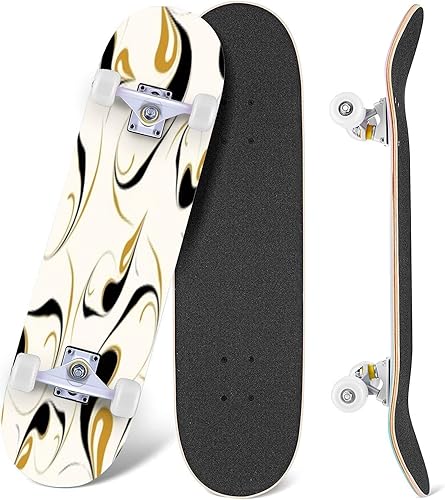 Miniatura 3 de Patrón geométrico para patinetas coloridas a cuadros pastel a cuadros morados para principiantes de 31 x 8 pulgadas, tablas cóncavas de arce de