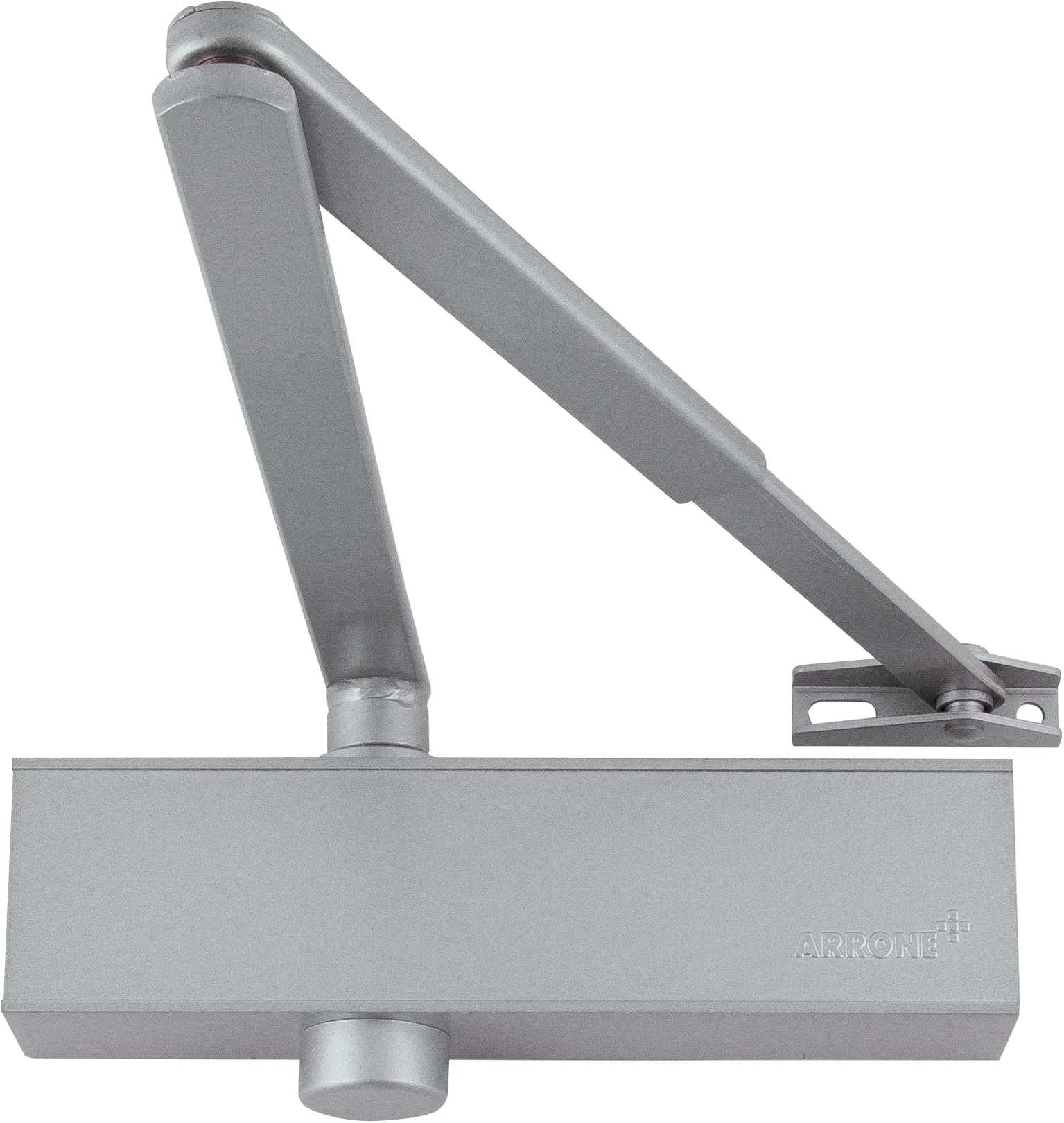 EuroArt Arrone Door Closer, Adjustable Power Size 2-4, for Internal and External Fire-Rated Doors, Corrosion-Resistant Finish (Silver)