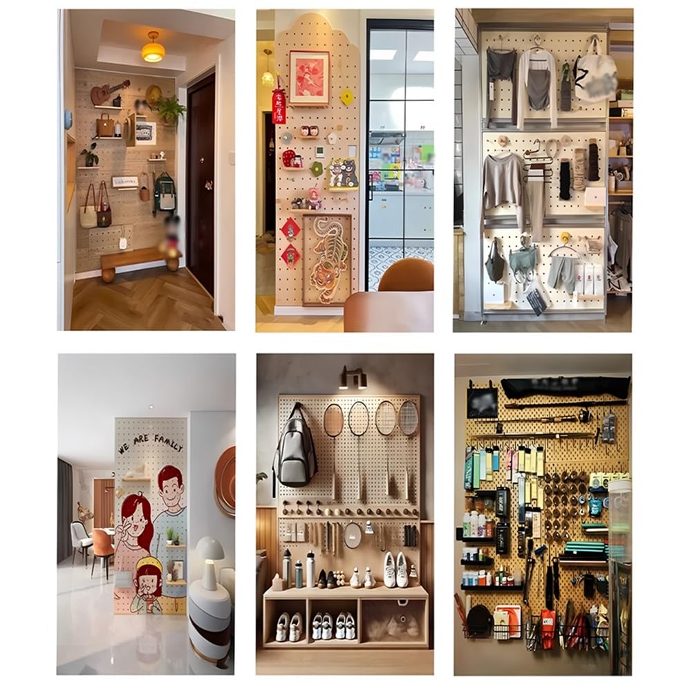 Stecktafel-Wand-Organizer-Paneele aus Massivholz, modulares Display-Kit für Werkzeugaufbewahrung, Wandhalterungsregale für Garage, Küche und Zimmer – vielseitiges Kombinationssystem