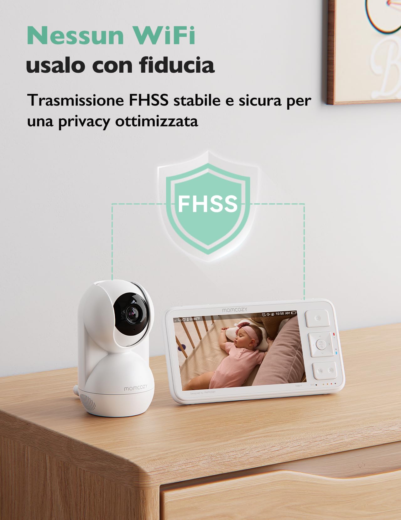Monitor video baby momcozy BM03 5.5 Pollici Full HD - Dettaglio