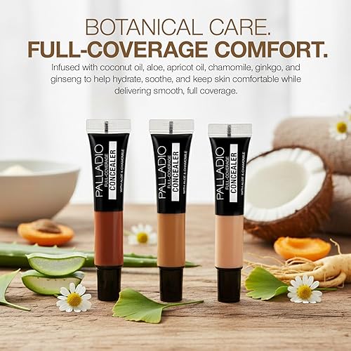Miniatura 5 de Palladio Corrector de cobertura completa - Fórmula cremosa para rostro y debajo de los ojos, disfraza ojeras, manchas, líneas finas, unifica el tono