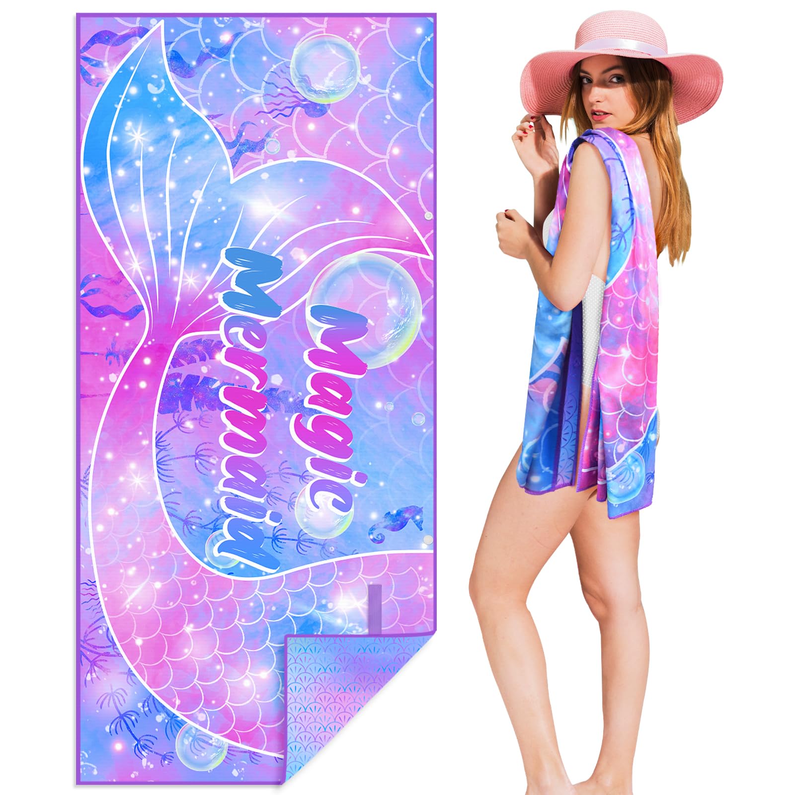 Serviette De Plage Ronde En Microfibre Imprimée, Serviette De Bain