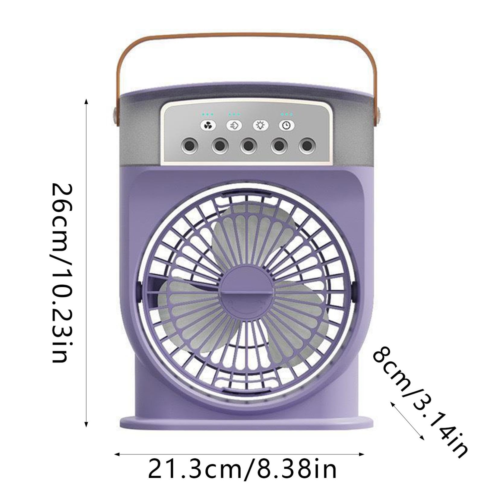 BLOWEST Wentylator chłodzący z mgłą lodową, 3 prędkości wiatru, 7 świateł, timer, wentylator do domowego biura, przenośny wentylator chłodzący z systemem chłodzenia lodem (czarny)