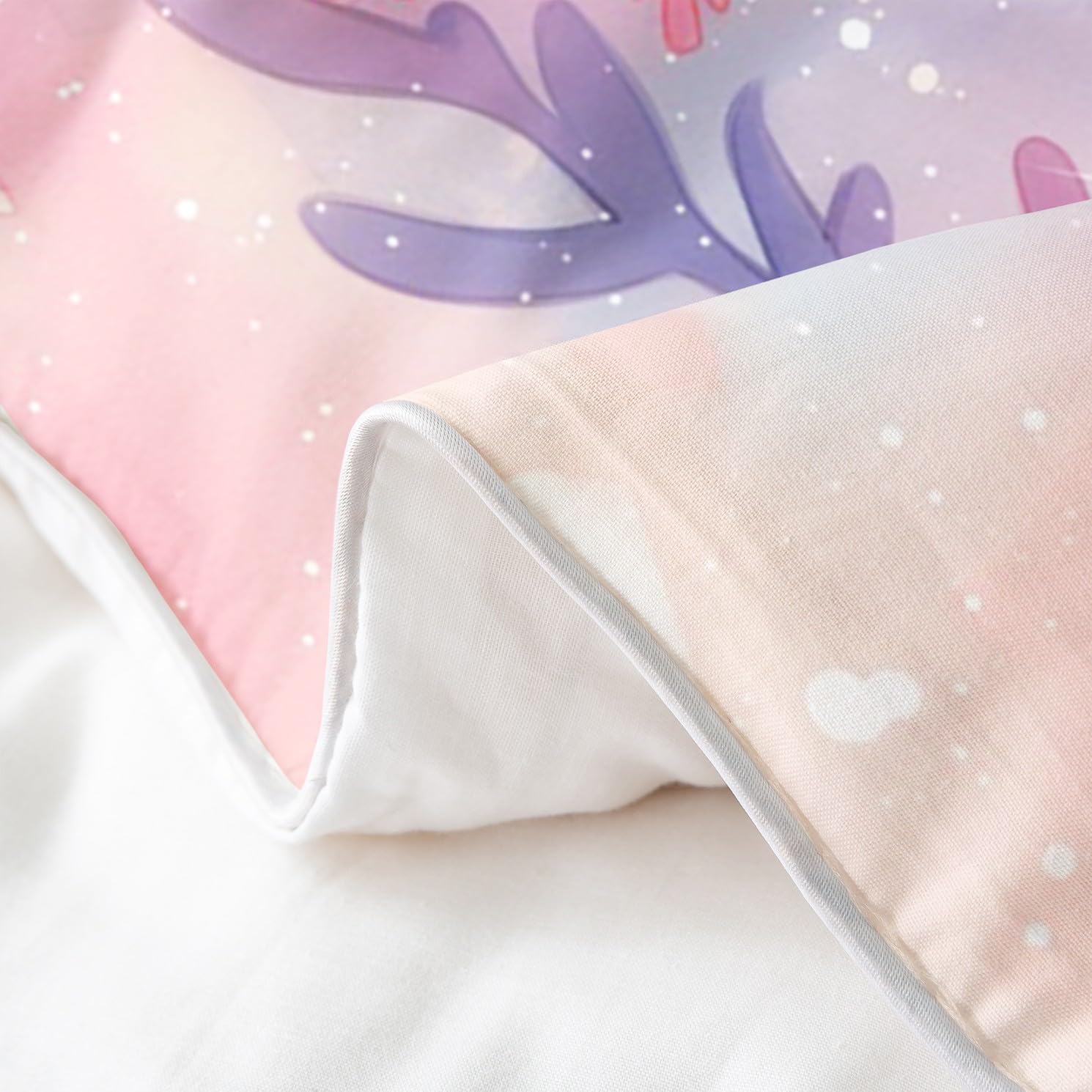 Homemissing Axolotl Baumwolle Bettwäsche Set 135x200cm Nette Bettbezug Set für Jungen Mädchen Kawaii Ozean Sealife Betten Set Light Pink
