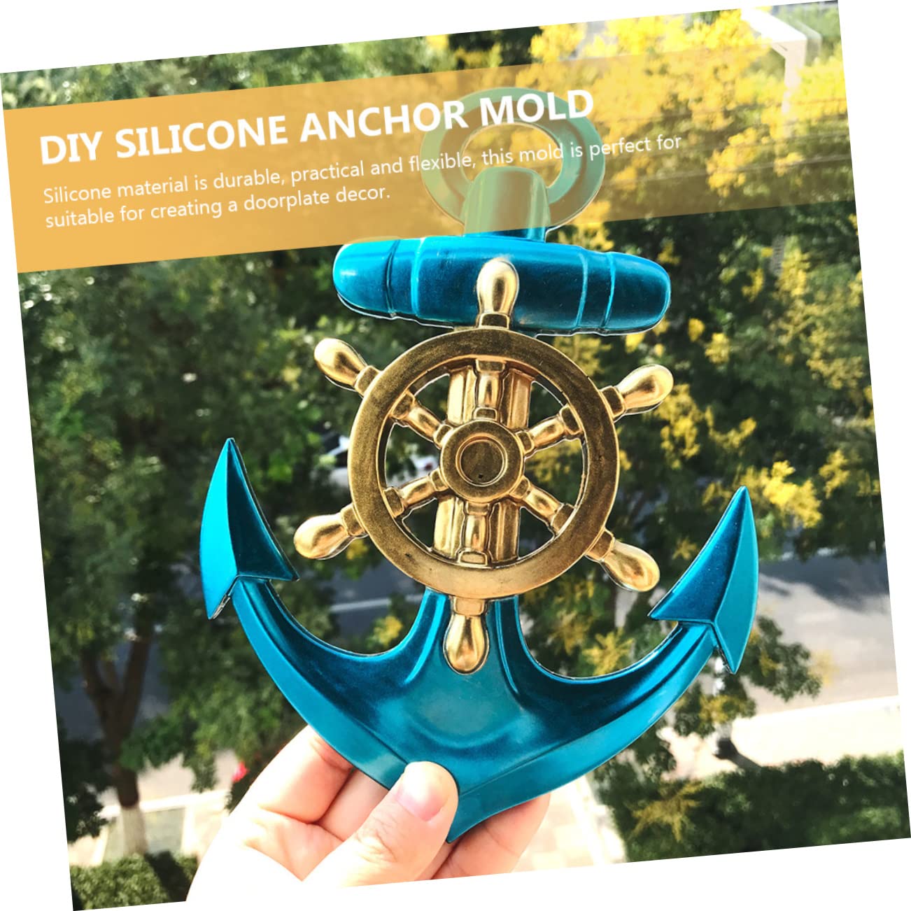 Gadpiparty 4 Pièces Moule en Silicone Ancre pour Décoration Murale DIY