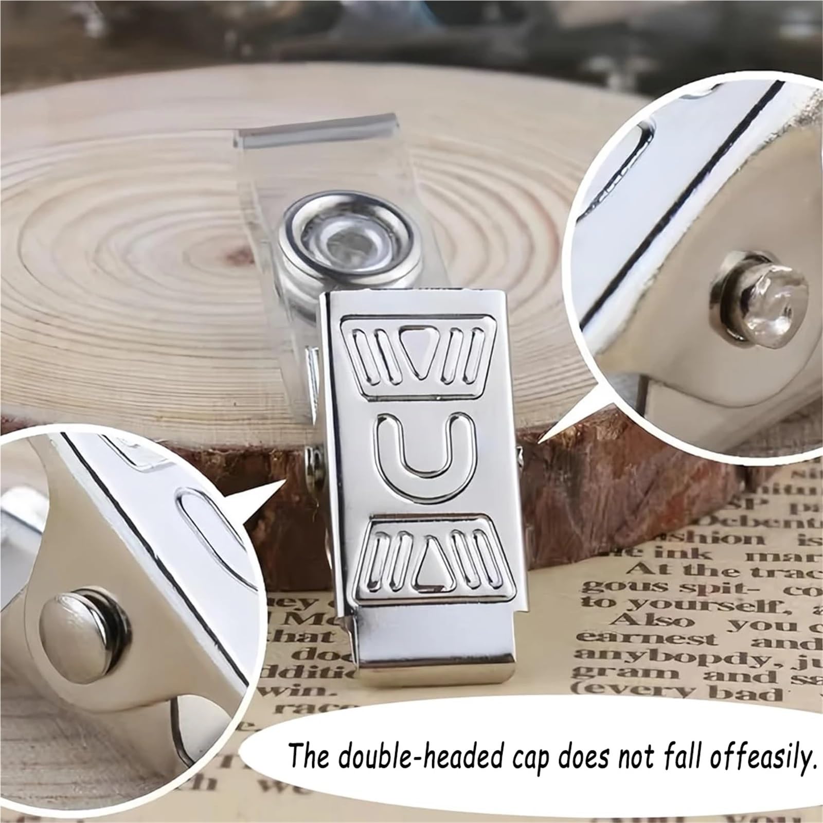 Clips for insignias, 300 unidades, tarjetero de identificación plástico transparente con clips