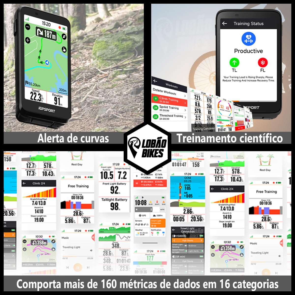 GPS - COMPTEUR IGPSPORT BiNavi COULEUR FULL TACTILE TRANSFLECTIF - CARTOGRAPHIE - ANT+ - BLE5 - AUTONOMIE 35H - MULTI FONCTIONS COMPATIBLE STRAVA ET KOMOOT - 6970817352347