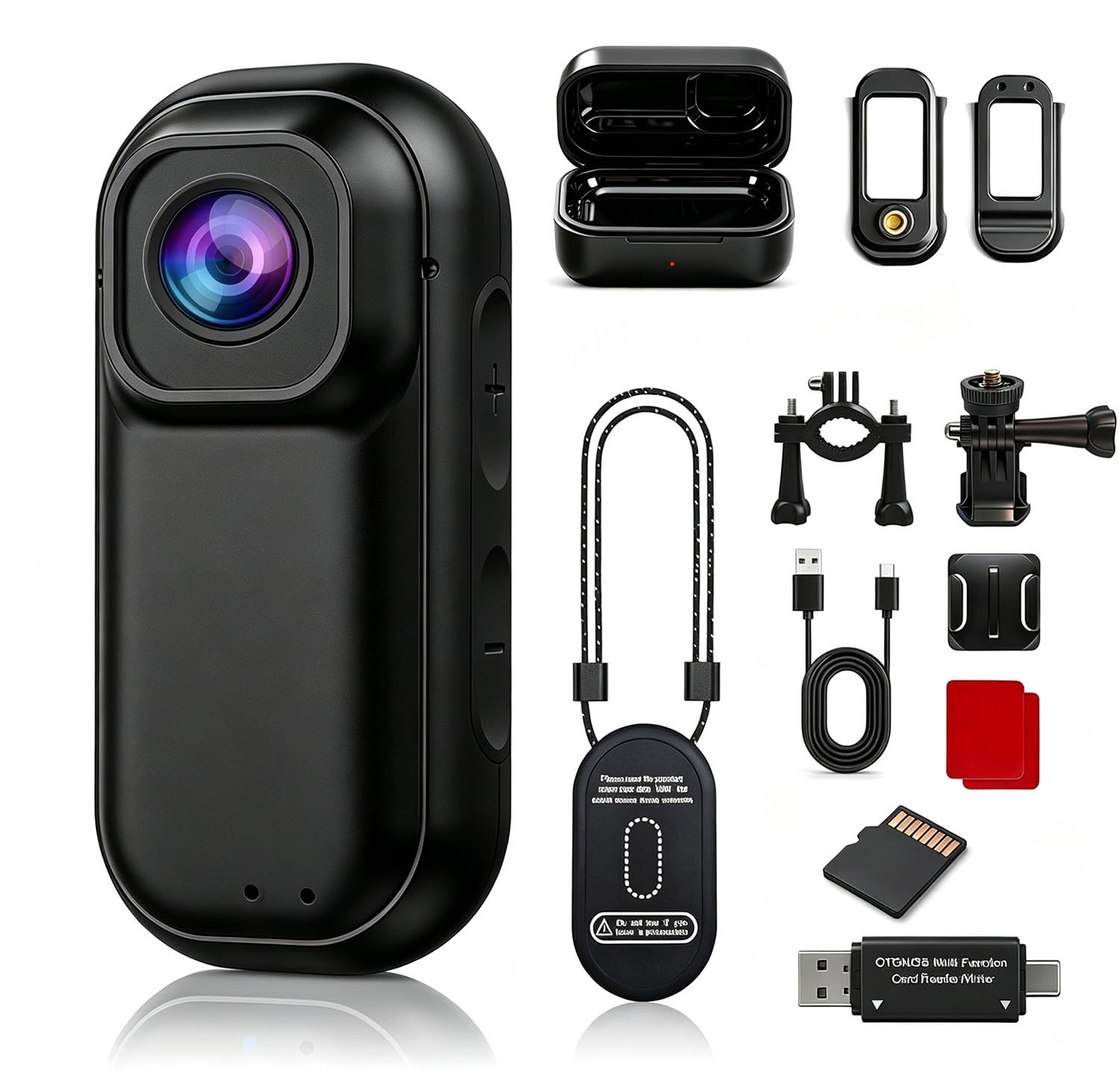Xilecam 2.7K Body Cam Magnetica, Resistente Schizzi, Custodia Ricarica