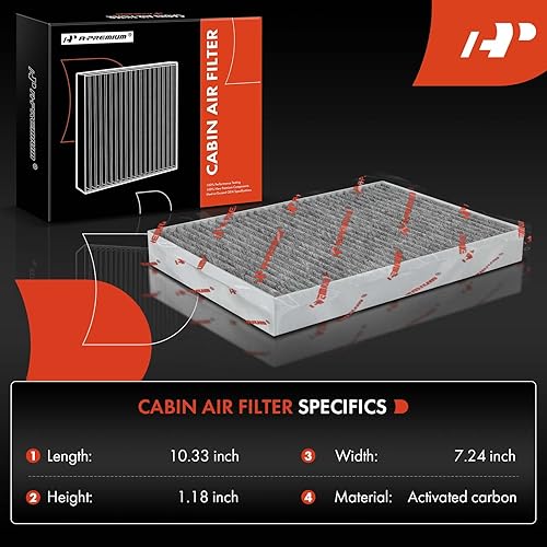 Miniatura 2 de A-Premium Filtro de aire de cabina de 2 piezas con carbón activado compatible con Mercedes-Benz S350, S400, S450, S550, S600, S63 AMG, S65 AMG,