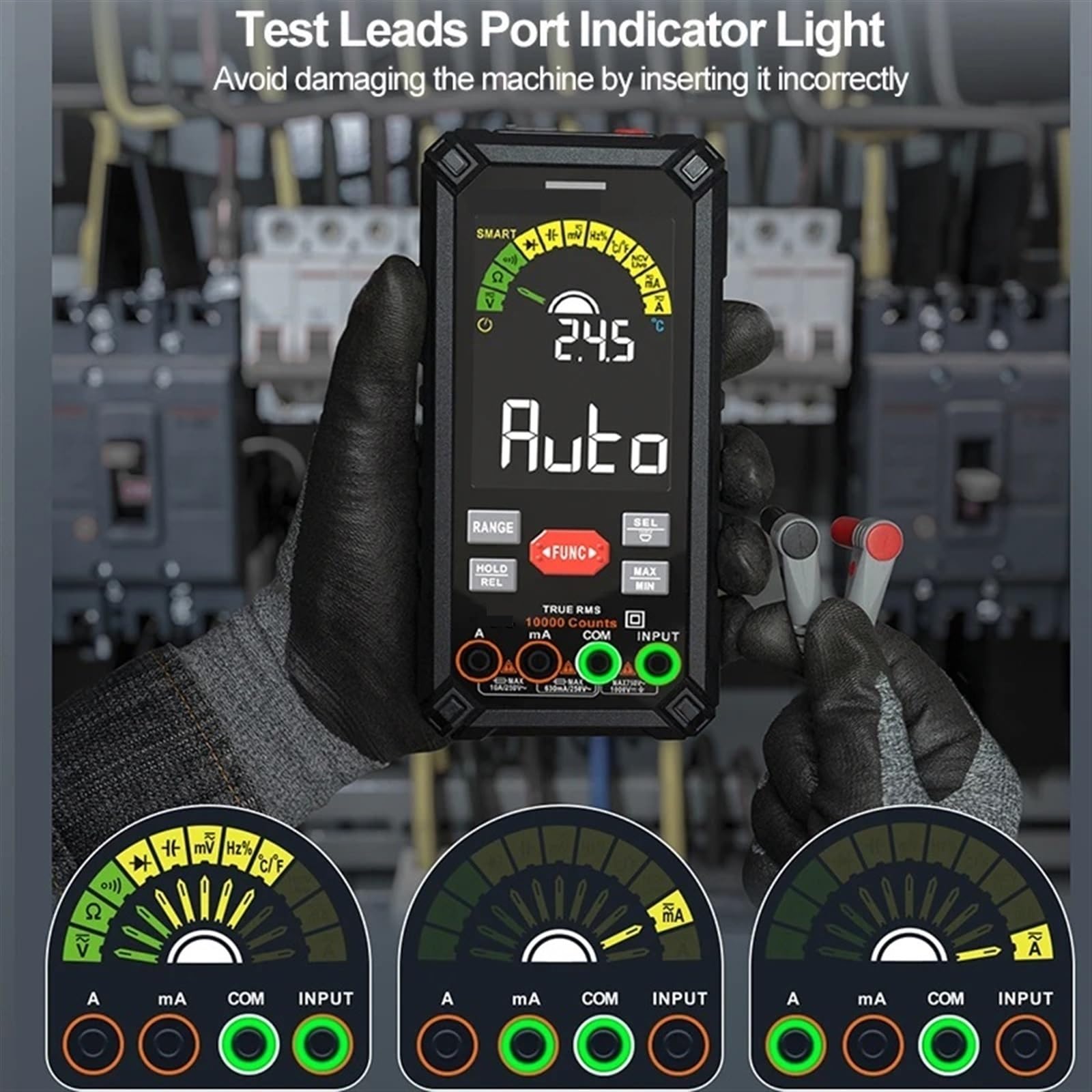 Multimetr 10000 zliczeń inteligentny multimetr akumulatorowy automatyczny zakres Ture RMS 1000V 10A Tester Ohm Hz pojemność NCV multimetr cyfrowy Dokładne czytanie