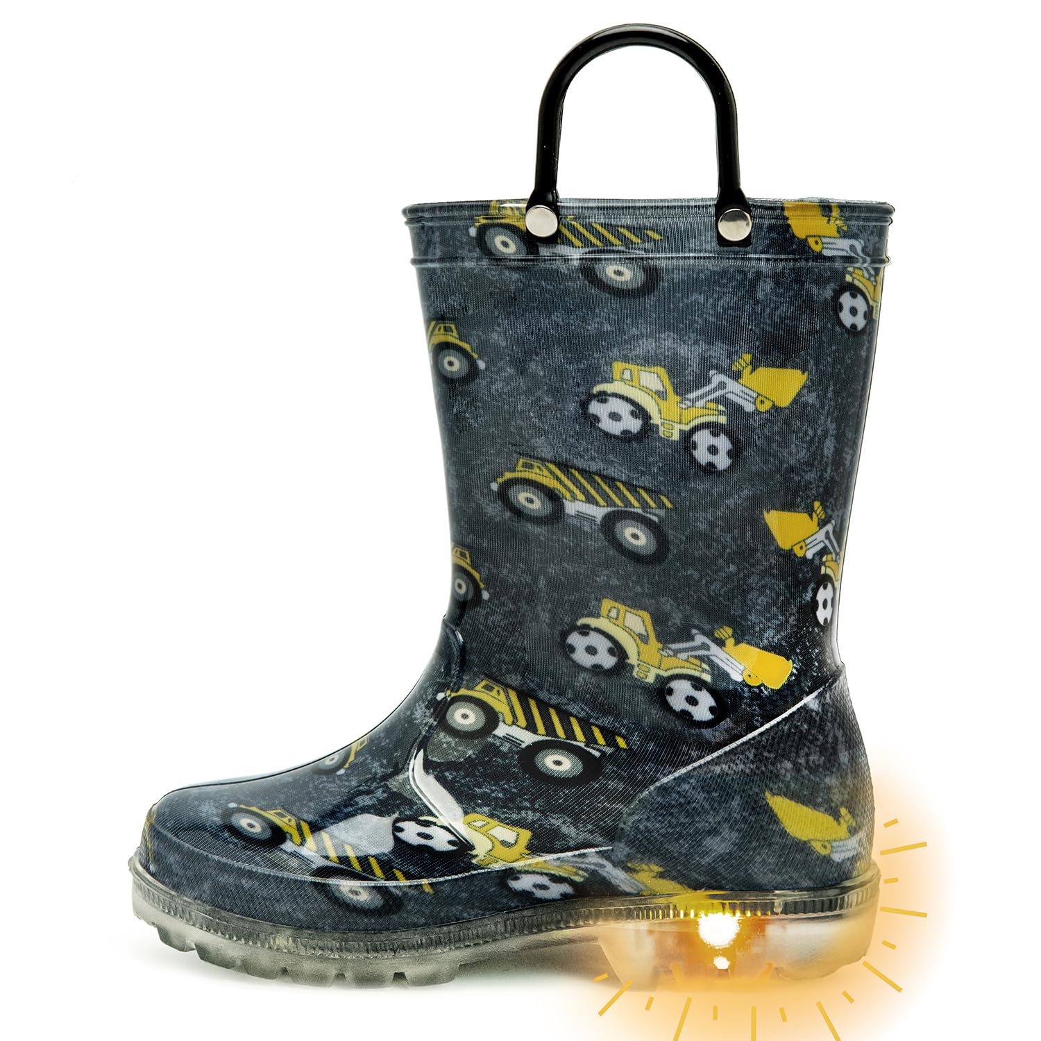 Outee Toddler Kids Adorable Lightwight Waterproof Rain Boots Light Up by Steps