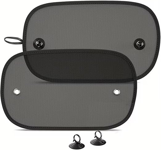 AHEZQILU Pare-Soleil Pop-Up Pliable en Huit avec Ventouse à Anneau (Lot de 2)