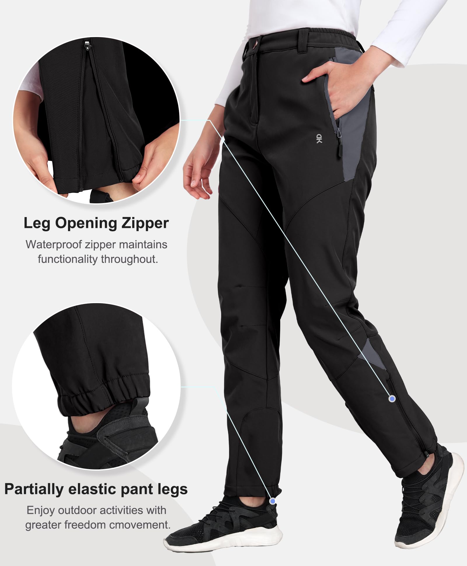 Little Donkey Andy Damen Winter Wanderhose Skihose Trekkinghose Snowboardhose, Softshell-Hose, Fleecegefüttert und wasserabweisend