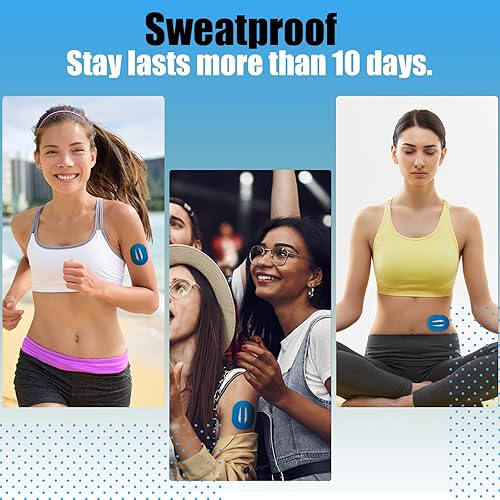 Miniatura 7 de Nuanchu 36 parches adhesivos compatibles con Dexcom G6, parche impermeable para ducha, parches adhesivos precortados con correa, cinta precortada a