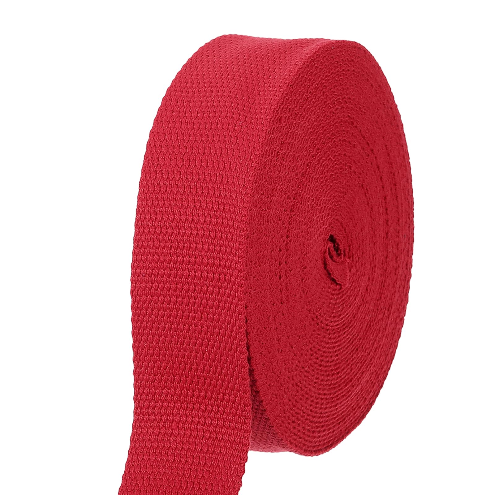 sourcing map Cotton Webbing 1.5 Inch 11 Yard Polyester Cotton Weave Webbing Strap Twill Tape Ribbon for Arts and Crafts Webbing Tote Bag Handles Cloth Belt Making Outdoor Supplies, Red — image 1