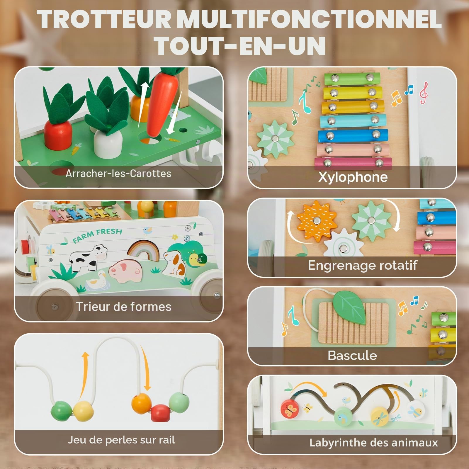 Labebe - Trotteur Bebe, Marcheur, Chariot de Marche, Chariot Enfant, Trotteur pour bébé de 1 à 3 Ans
