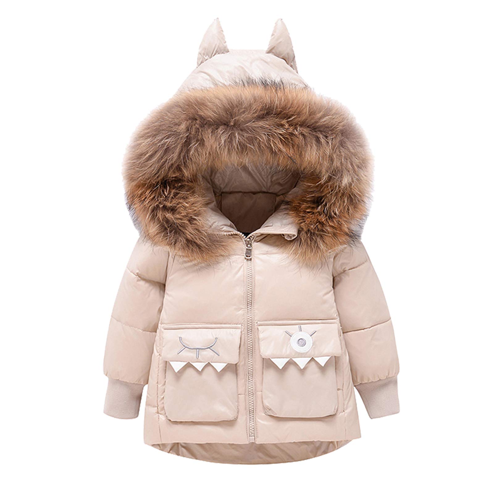 amropi Combinaison de Ski Bébé Filles Veste de Duvet à Capuche et Pantalons de Neige 2 Pièces Hiver Ensemble de Ski pour 1-5 Ans