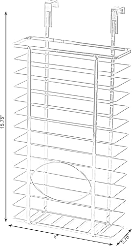Miniatura 6 de Gabinete de metal plástico bolsa de comestibles soporte de almacenamiento, cromo, medidas 8" W x 3. 75" D x 15. 75" H