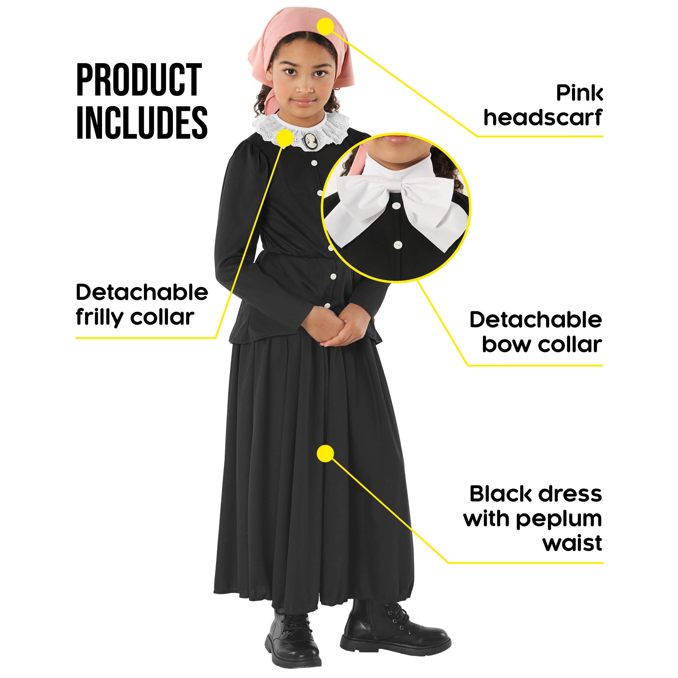 Morph Victorian Costume Girl, Girls Victorian Costume, Great Fire of London Costume, World Book Day Costumes for Girls Small - Image 2
