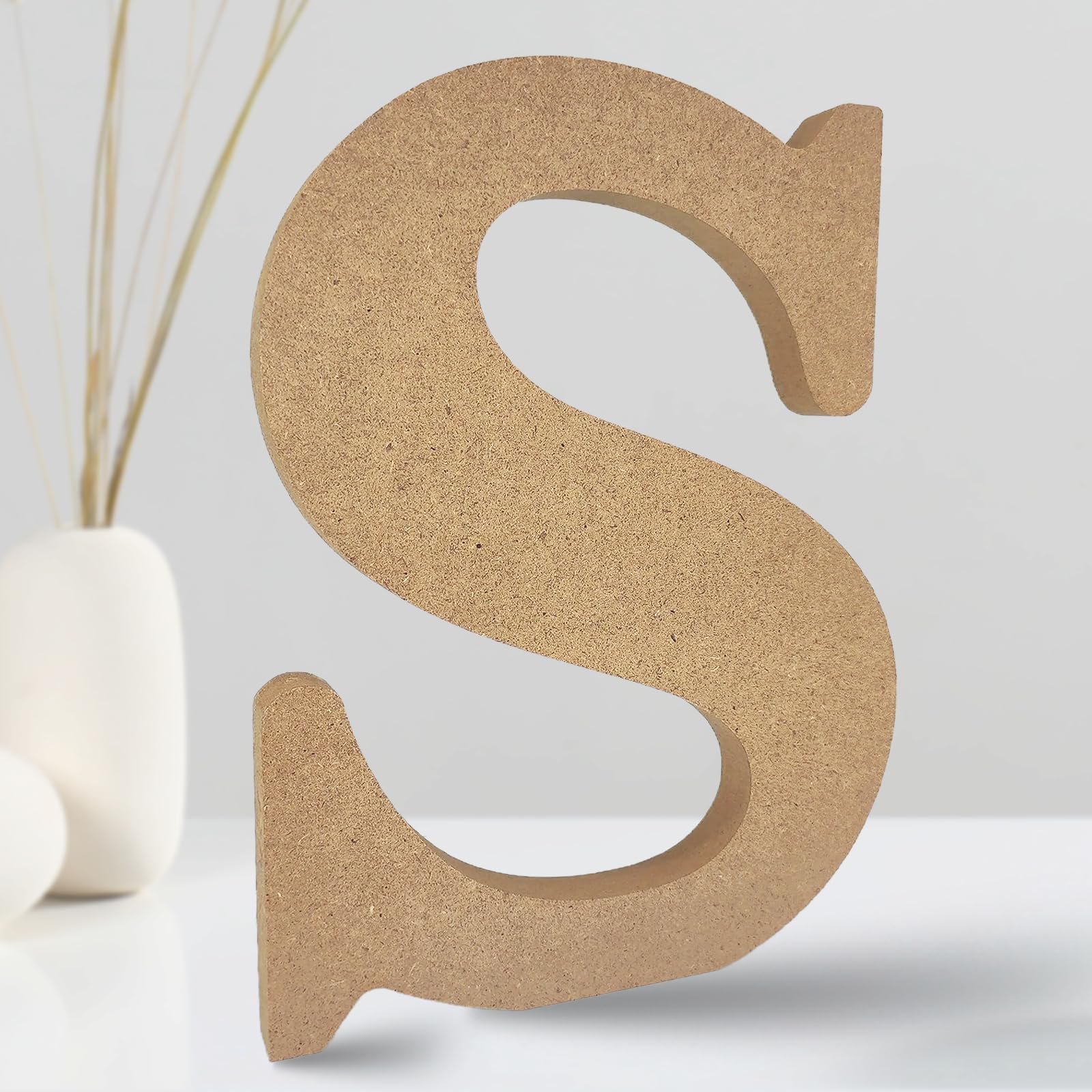 AOCEAN 8 Inch Designable Wood Letters, Unfinished Wood Letters for Wall Decor Decorative Standing Letters Slices Sign Board Decoration for Craft Home
