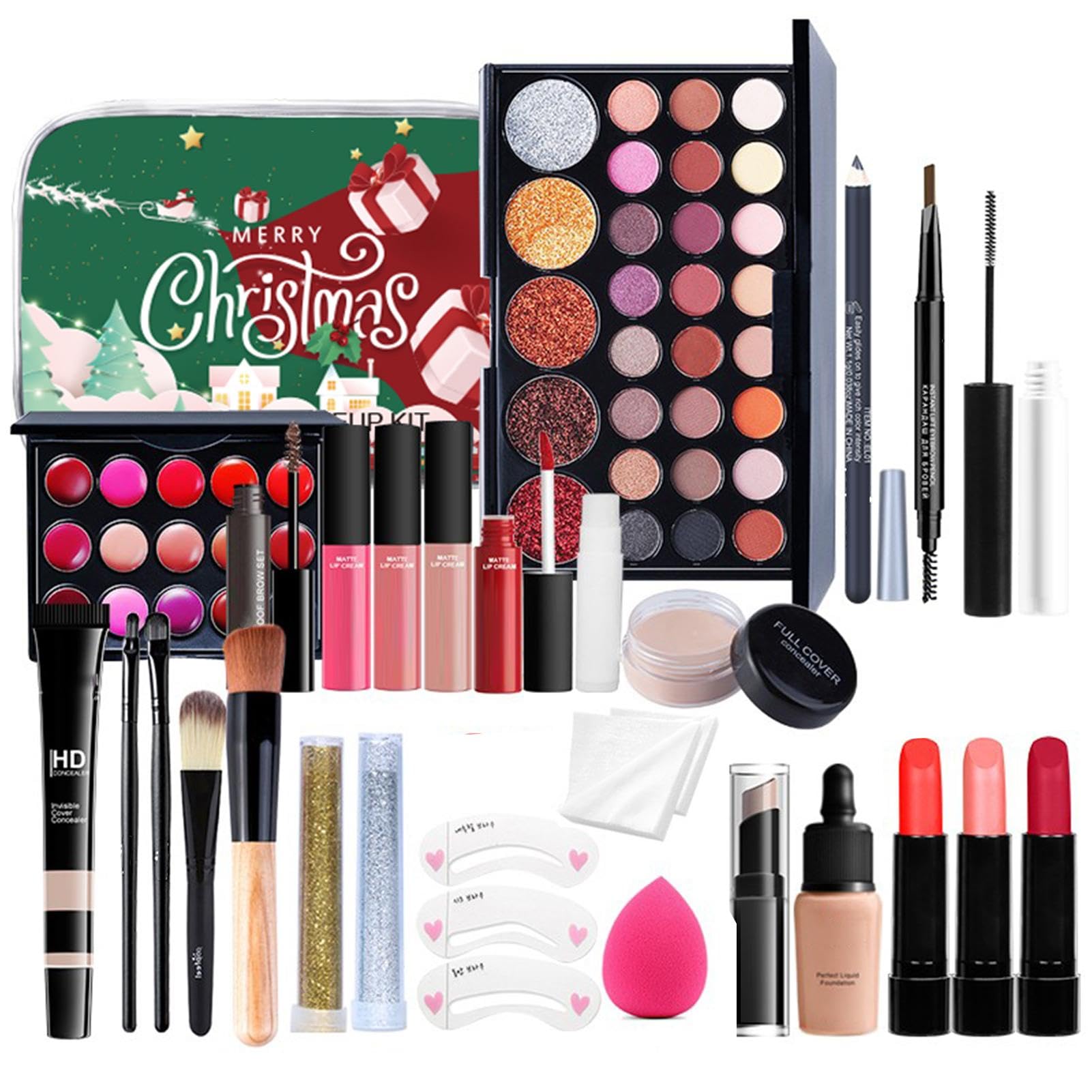 Portable Makeup Kit | Waterproof Long-Lasting Makeup Set with Storage Box | Christmas Makeup Kit | Multifunctional Cosmetics, Perfectfor Girls and Women