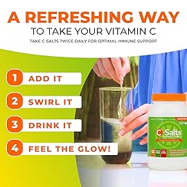 C-Salts Vitamin C Powder Supplement - 100% Pure High Dose Buffered Vitamin C Powder for Immune Support - Organic, Sugar-Free, Vegan, Non-GMO, Stomach-Friendly, Original 26 oz