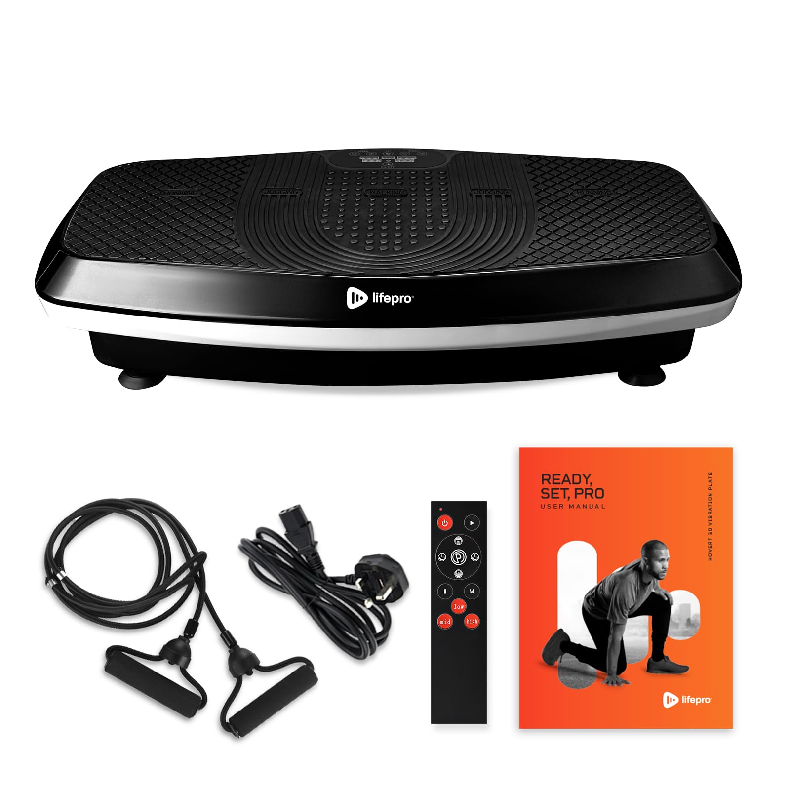 Lifepro Vibration Plate Exercise Equipment for Home Use - Hovert 3D Dual Motor Vibration Plate for Lymphatic Drainage & Weight Loss, 400W Power, 99 Speed Settings, 150KG Capacity