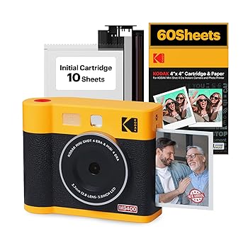 Kodak Mini Shot 4 2-in-1 Instant Camera & Photo Printer Bundle Yellow