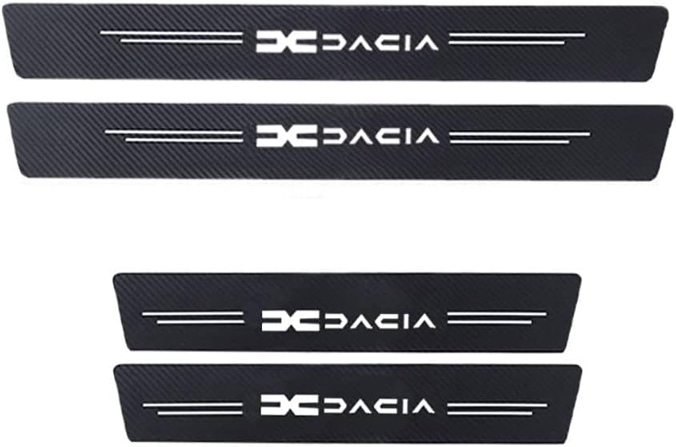 4 Pezzi Bagliore di Notte Fibra di CarbonioBattitacco per Auto, per Spring Lodgy Dokker Duster Logan Sandero Stepway Antiusura Soglia AntiGraffio Benvenuto Pedaliera Styling Accessori