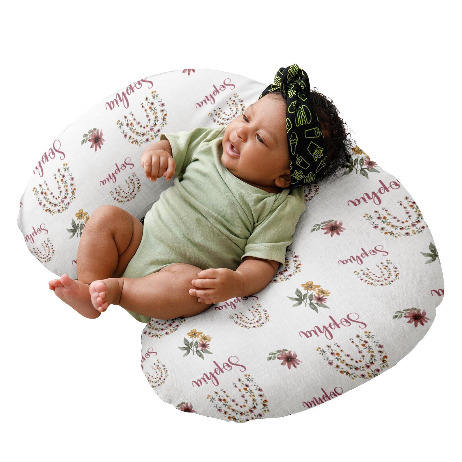 Dyoart Baby Nursing Pillow Cover,Personalized Name Comfortable Nursing Covers,Breastfeeding Pillow Slipcover for Bottle Feeding,Custom Gifts for