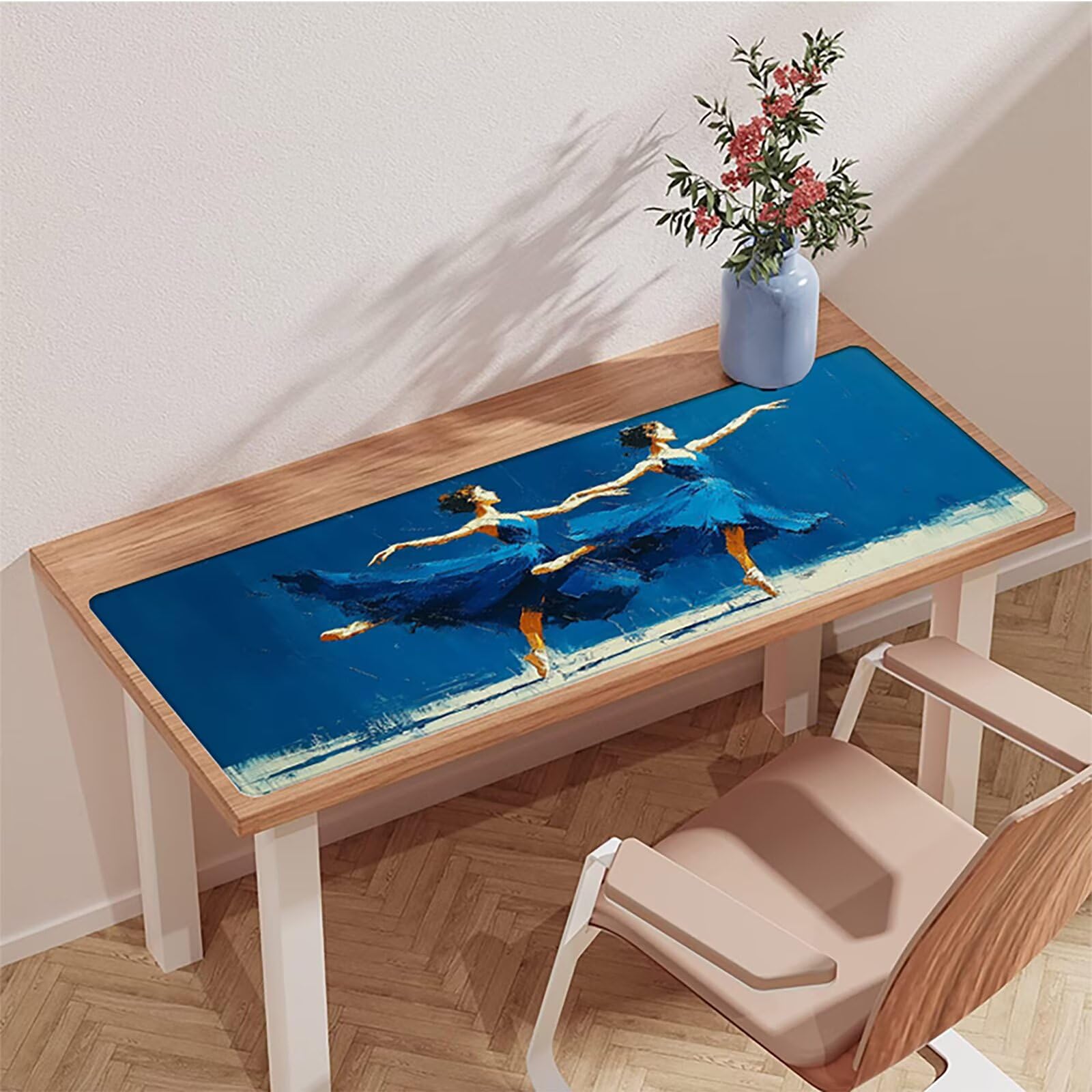 Podkładka pod mysz XXL tancerz, podkładka pod mysz dla graczy 1600 x 800 x 3 mm, podkładka pod biurko z gumową podstawą, akcesoria biurowe do gier, duża mysz z zszytymi krawędziami, do komputera PC