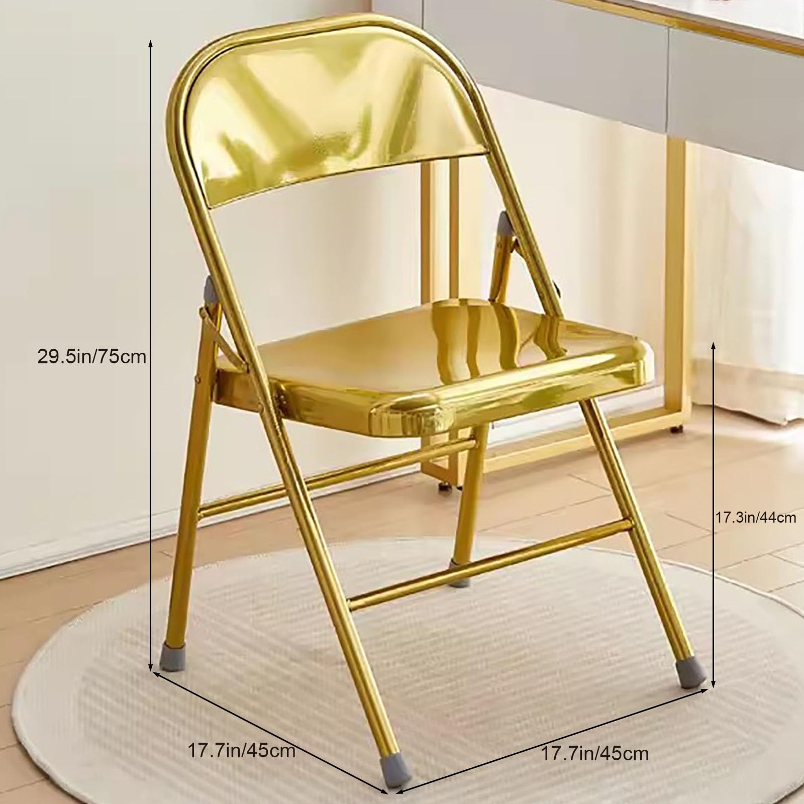 Silla Plegable portátil para Exteriores con Estructura de Acero y Respaldo Contorneado para Eventos en Interiores y Exteriores (Color marrón)