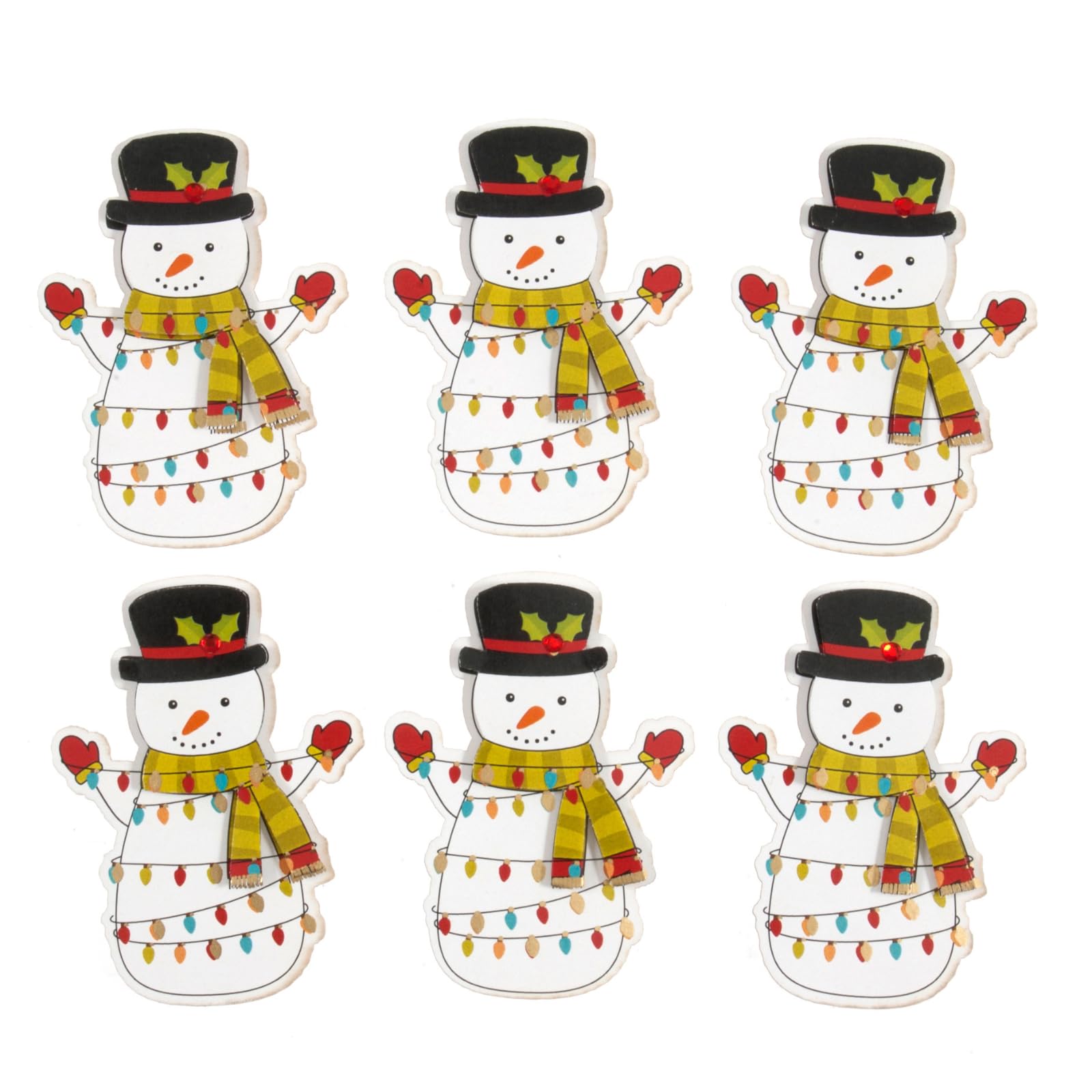 Trimits Self Adhesive Festive Craft Embellishment - Snowman, Llama Or Unicorn (Festive Snowman X 6Pcs)