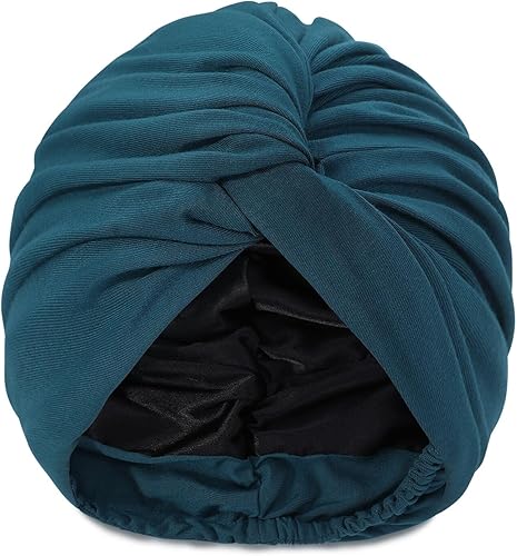Hat Hut Turbante de satén para mujer, gorro de seda para dormir, gorro de dormir para cabello rizado, turbante trenzado ajustable