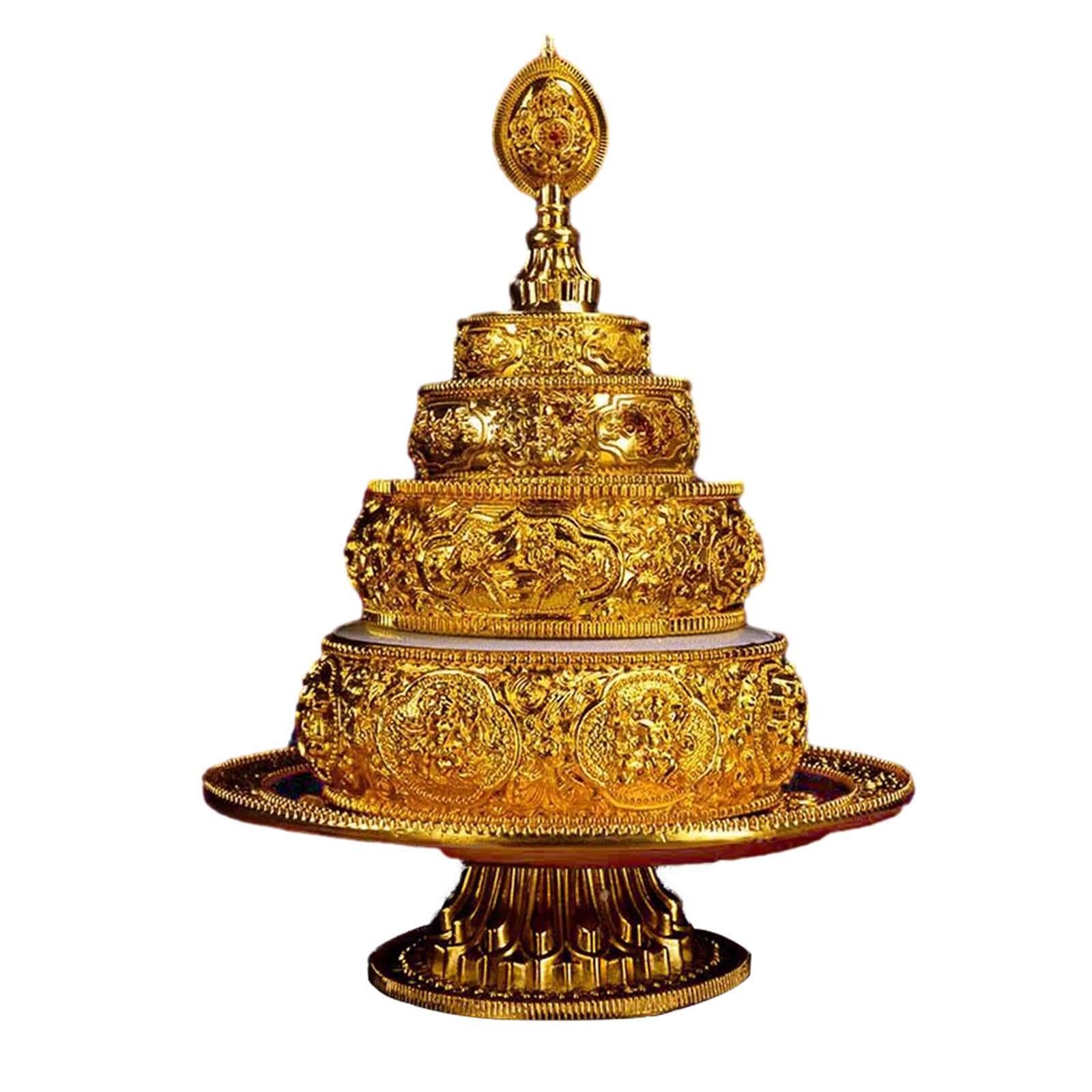 Alcxazs Durable Zinc Alloy Buddhist Offering Tray Religion Sculptures Table