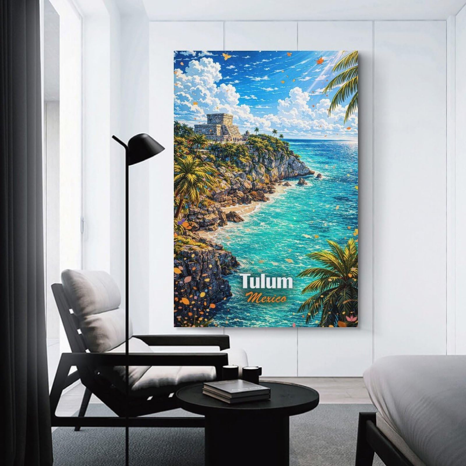 Junmoney Wall Decor Canvas Print Tulum Mexico Coastal Ruins, 20x30inch(50x75cm), for Home Lounge, Bedroom Or Reading Nook, Canvas Styling for A Polished Room Look