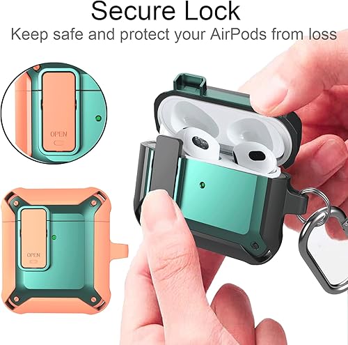 Miniatura 2 de Compatible con funda para Airpod de 2 generación con cerradura, funda de bloqueo para Airpods 2, funda de Apple Air Pod Gen 2 1, bonita funda para