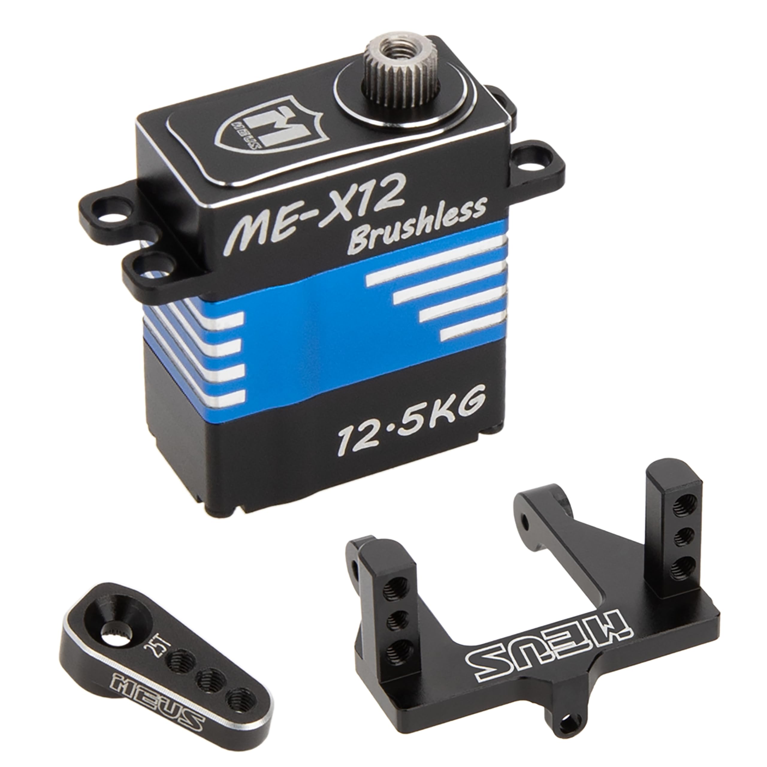 MEUS Racing RC Micro Servo 12.5KG High Torque with Mount and Servo Horn for Redcat Ascent-18 1/18 RC Crawler Upgrades Parts(MEX-12)