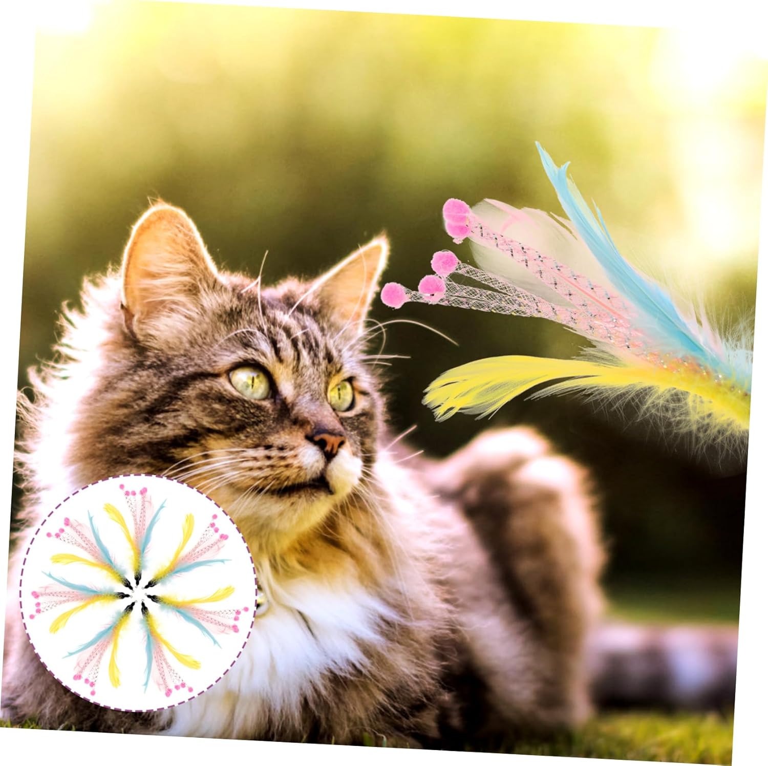 40pcs Cat Teaser Toys for Indoor Cats Interactive Play Agility Coordination Encourages Active Behavior for Bonding