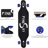 Vista 2 de Patineta longboard de 41 pulgadas, 8 capas, de arce natural, patineta completa para andar, cortar, hacer estilo libre y descender colinas