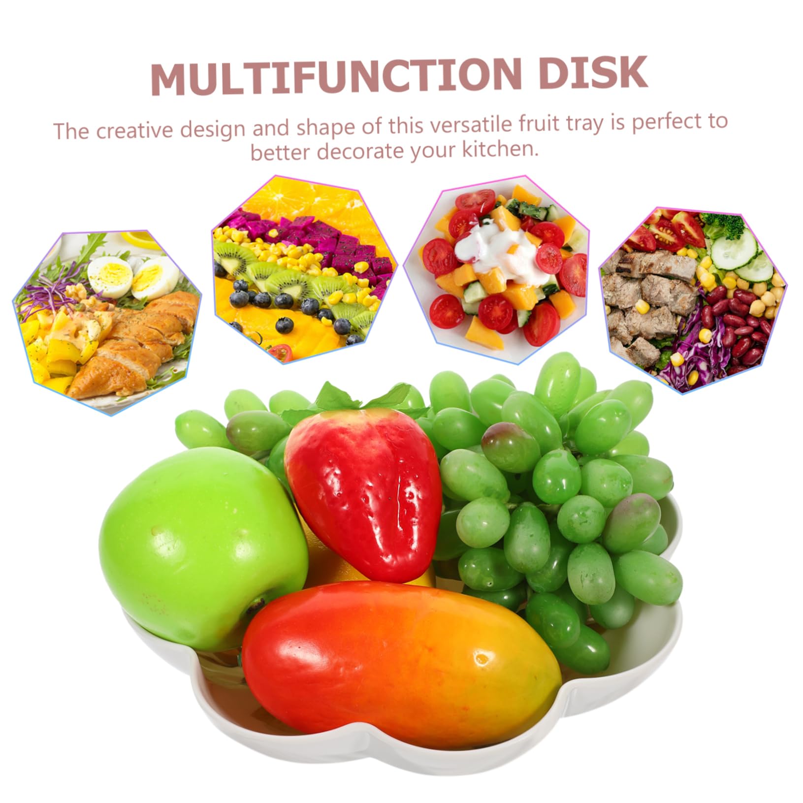 Vassoio per Frutta Multifunzione in Stile Europeo, Piatto per Snack per Uso Domestico, Manici, Piatto per Caramelle Riutilizzabile per servire Dolci in casa e spuntini Informali