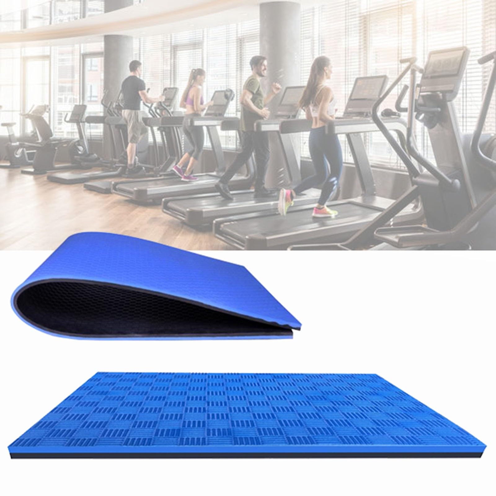 WORDFUN Tapete para Equipo De Ejercicios, Antivibración, Esterilla Maquinas Fitness De Alta Densidad En Suelos De Madera Dura Y Protección De Alfombras, para Cintas De Correr Y Bicicletas