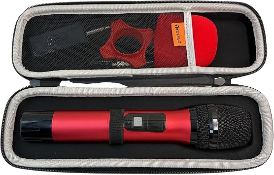 Wireless Microphone Case for 1, Hard Carrying Travel Bag for SMM 107 Handheld Dynamic Microphone Mic Cover with EVA Hard Shell Exterior Compatible with 10.24" x2" Wireless Mic-Case Only