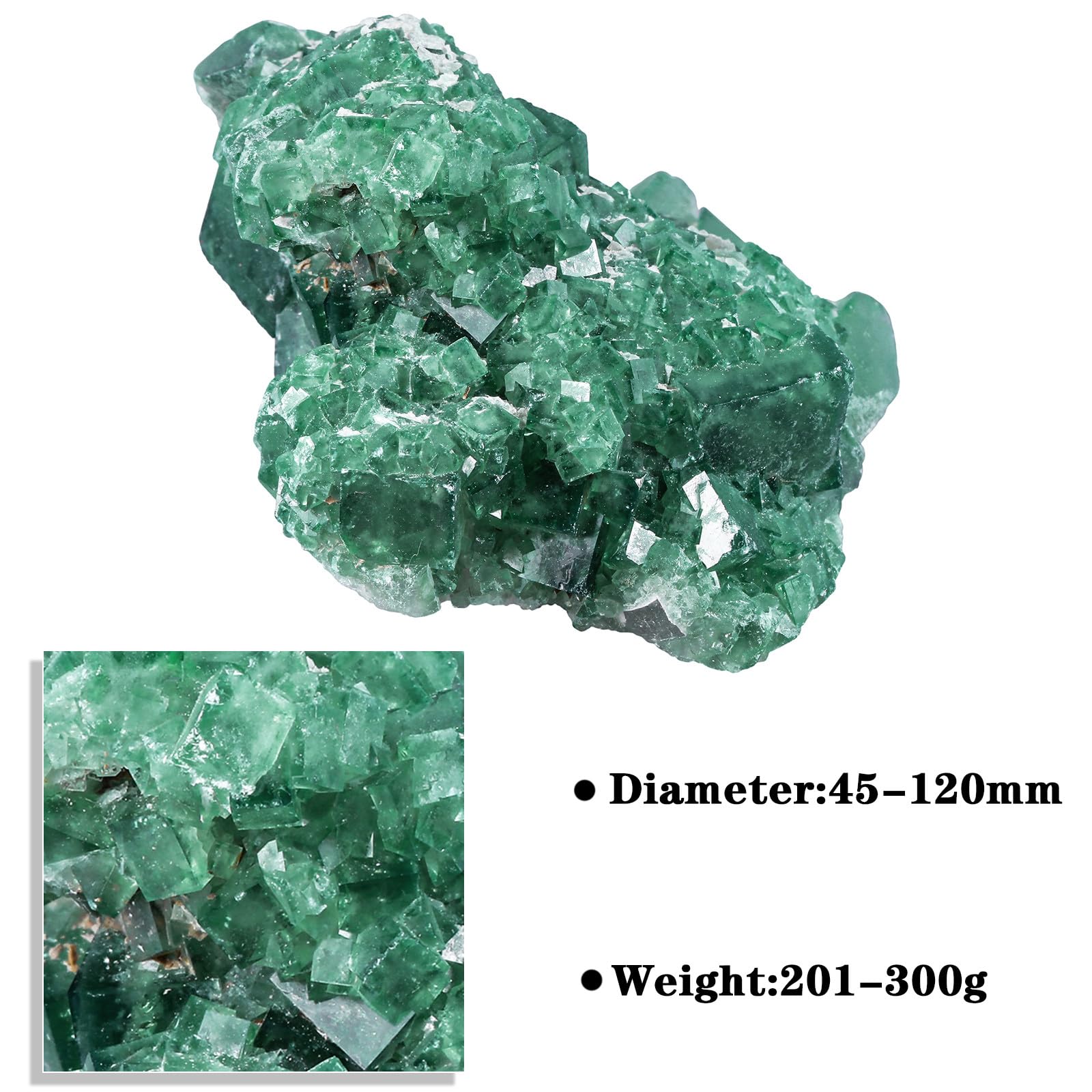 Nupuyai Natural Green Fluorite Cluster Raw Crystal Stone Specimen Madagascar Rough Fluorite for Feng Shui Meditation Office Desk Decor Crystal Healing Gift - Image 2