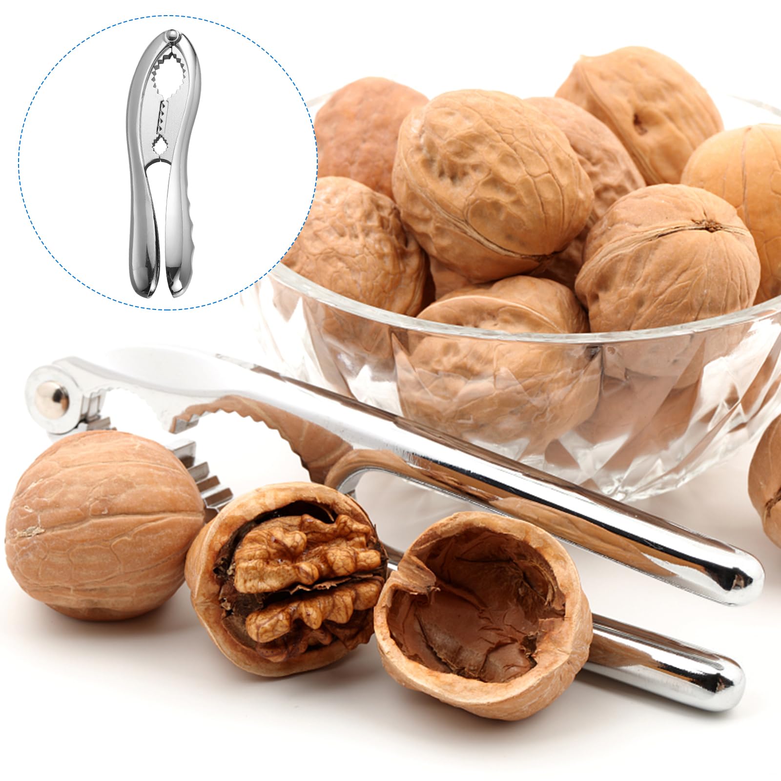 PRETYZOOM 1pc Zinc Alloy Nutcracker for Walnuts Pecans Almonds Hazelnuts Ergonomic Handheld Nut Opener Tool Multi-functional Clamp for Easy Nut Shelling Kitchen Gadget